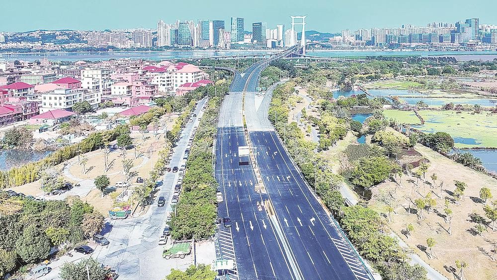 晋江市晋新路快捷化改造工程主线正式通车